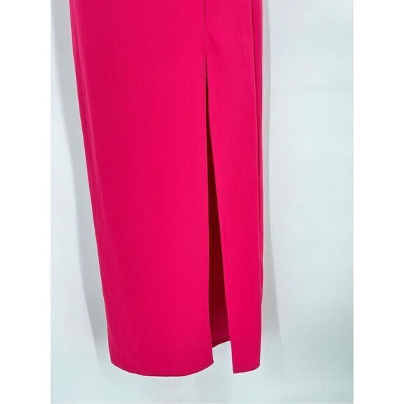 NWT ASOS Club L London Square Neck High Split Maxi Dress Fuschia Pink Size 2‎ - Picture 4 of 10